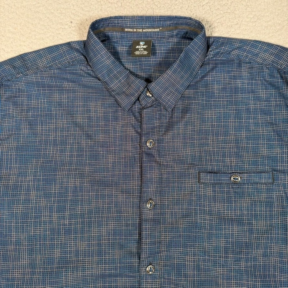 Kuhl Shirt Mens XXL Blue Krossfire Lightweight Button Up Outdoor Hiking Casual